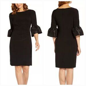 Adrianna Papell sz 10 Women Bell Cuff Draped Black Dress  party special occasion